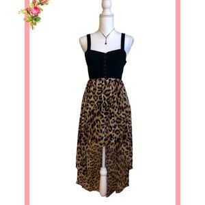❤️ Forever 21 Corset Animal Print High Low Dress S